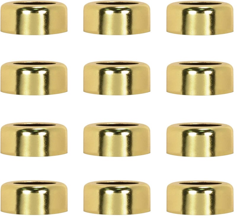 Ciata - 12 Pack - Brass Plated Candle Cover Follower 7/8 inch Inside Diameter, 7/16 inch Height